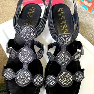 New York Transit wedge sandals